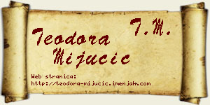 Teodora Mijucić vizit kartica